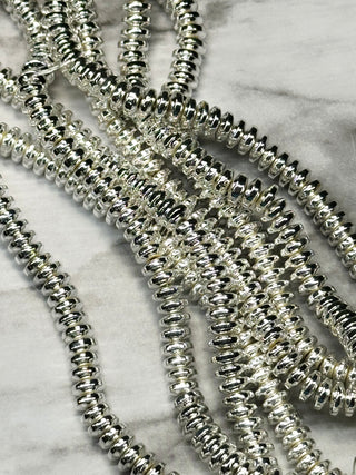 Hematite Rondelle Bead Strands - Silver - 6x3mm