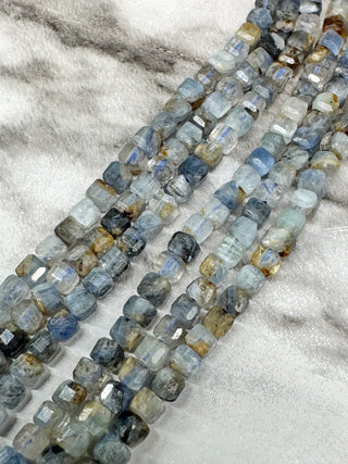 Kyanite Bead Strand - Faceted Table Cut Cube - 2x2-2.5mm