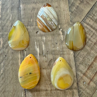 5pc Banded Agate Pendants