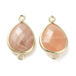 5pc Teardrop Sunstone Link Connectors 12x22mm