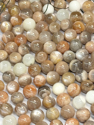 Moonstone & Sunstone Beads Strand - 10mm