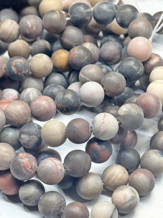 Petrified Wood Matte Beads Strand - 8mm -10mm