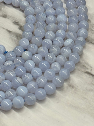 Blue Lace Agate Beads Strand - 4mm - 6mm - 8mm