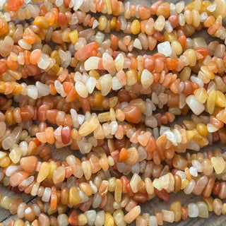 Red Aventurine Chip Bead Strand - 5-8mm