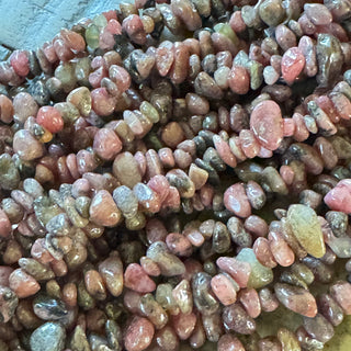 Rhodonite Chip Bead Strand - 4-7mm