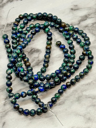 Grade AB Azurite Beads Strand - 4.5mm - 10mm