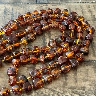 Amber Nugget Tumbled Stone Bead Strand - 5-7mm