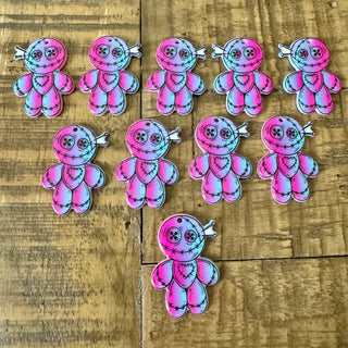 10pc Voodoo Doll Acrylic Pendants