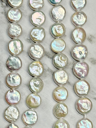 Freshwater Pearl Baroque Keshi Coin Beads Strand - 9-10mm