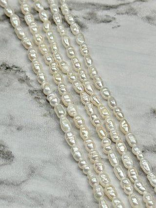 Freshwater Pearl Baroque Keshi Rice Bead Strand - 2.5x2mm
