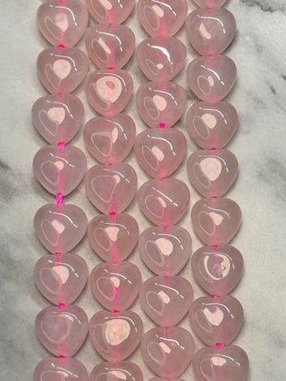 Rose Quartz Heart Beads Strand - 10mm