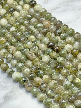 Green Lepidolite Beads Strand - 6mm