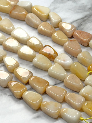 Topaz Jade Triangle Beads Strand - 13-20mm