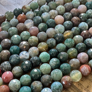 Faceted Indian Agate Bead Strand - 4mm - 6mm - 8mm