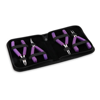 Beadalon Designer Series 4pc Glimmer Pliers Kit w/Pouch - Lavender Speckle Handles