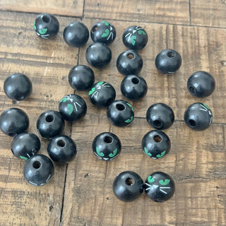 25pc 15mm Halloween Wood Cat Beads