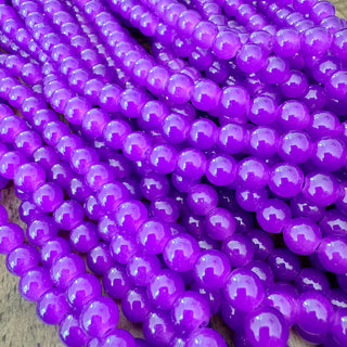 8mm Purple Glass Bead Strand