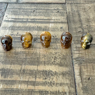 1pc Tigers Eye Skull Focal Bead