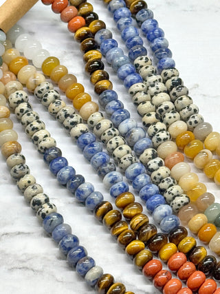Mixed Gemstone Rondelle Beads Strand - 8x5mm
