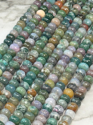 Indian Agate Faceted Rondelle Beads Strand - 8x5mm
