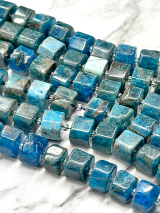 Apatite Cube Beads Strand - 9-12mm