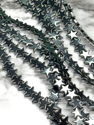 Hematite Star Beads Strand - 10mm