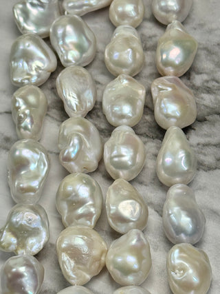 Freshwater Pearl Baroque Keshi Nugget Beads Strand - 12-19mm