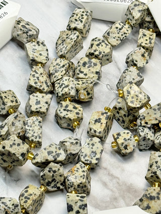 Dalmatian Jasper Stone Bead Strand - 11-14mm