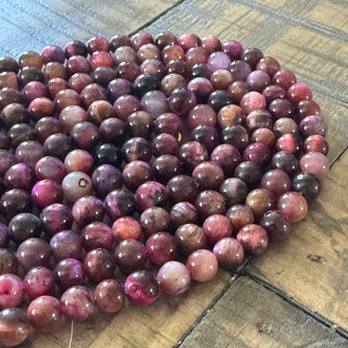 Orchid Rainbow Tiger Eye Bead Strand - 6mm