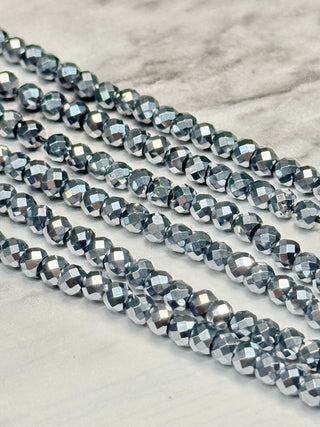 Terahertz Faceted Rondelle Beads Strand - 4x3mm