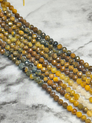 Pietersite Faceted Gradient Color Beads Strand - 4mm