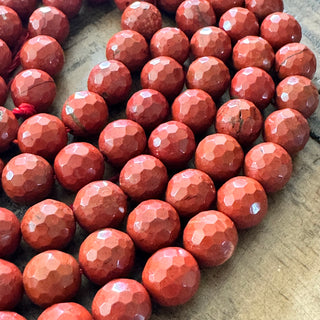 Faceted Red Jasper Bead Strand - 4mm - 6mm - 8mm