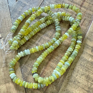 Xiuyan Jade Rondelle Bead Strand - 6x2mm