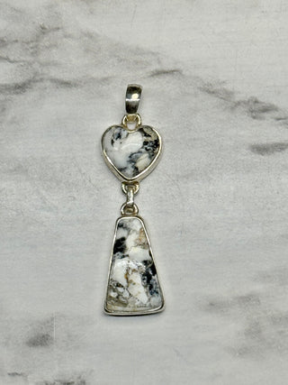 White Buffalo Heart .925 Pendant