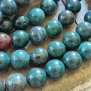 Indian Bloodstone Bead Strand - 8mm