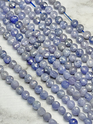 Tanzanite Faceted Coin Beads Strand - 4mm