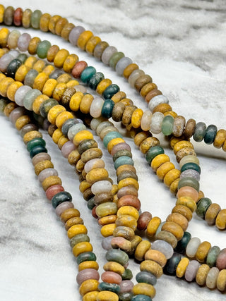 Ocean Jasper Rondelle Beads Strand - 4x2mm - 8x5mm