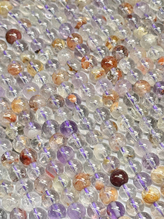 Purple Phantom Quartz Beads Strand - 6.5mm