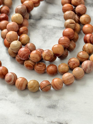 Red Line Jasper Beads Strand - 6mm