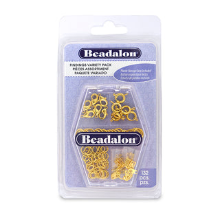 Beadalon Findings Variety Pack  - 132pc - Silver & Gold