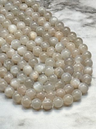 Gray Moonstone Beads Strand - 6mm - 8mm