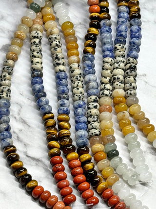 Mixed Gemstone Rondelle Beads Strand - 8x5mm
