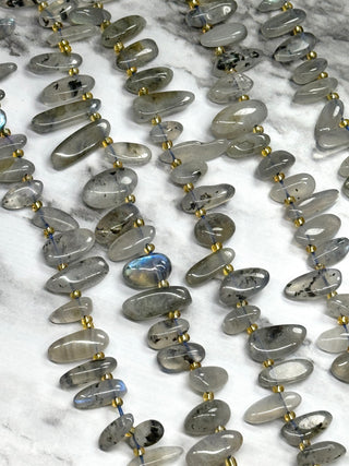 Labradorite Top Drilled Nuggets Beads Strand - 10-20mm