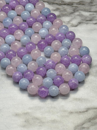 Aquamarine, Rose Quartz, & Amethyst Beads Strand - 6mm - 8mm