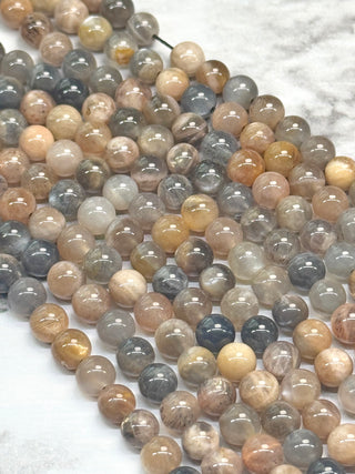 Black Sunstone Beads Strand - 4mm - 6mm - 8mm