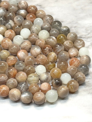 Moonstone & Sunstone Beads Strand - 10mm