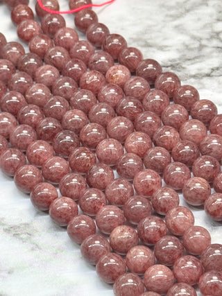 Grade A Strawberry Quartz Beads Strand - 8mm