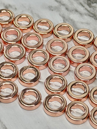Hematite Donut Bead Strand 12x4mm - Rose Gold - Gold - Silver
