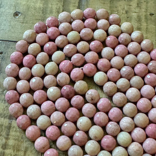 Faceted Pink Rhodonite Bead Strand - 4mm - 6mm - 8mm
