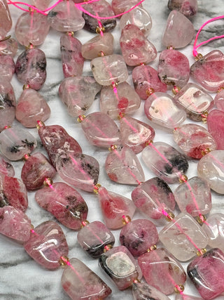 Thulite Nugget Beads Strand - 9-21mm
